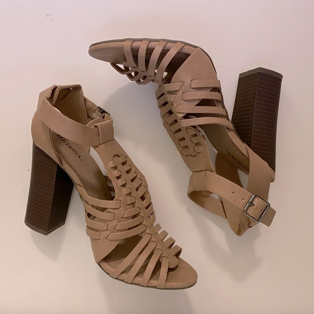 Tan Strappy Heels